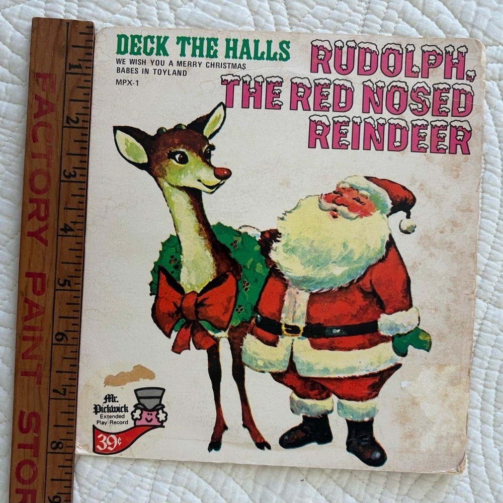 Vintage Holiday Record great for holiday wall decor!
